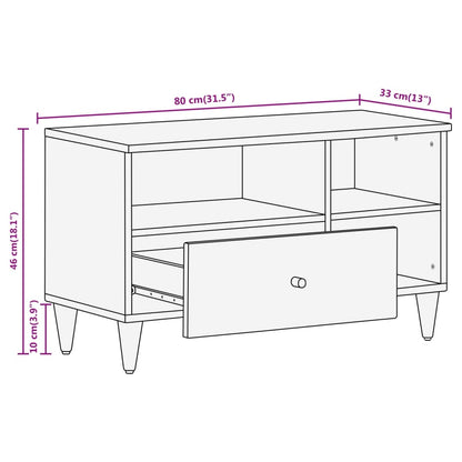 TV-benk 80x33x46 cm heltre mango