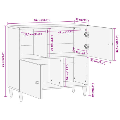 Skap 80x33x75 cm heltre mango