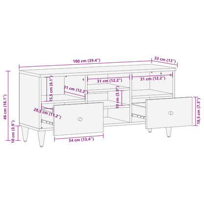 TV-benk 100x33x46 cm heltre mango