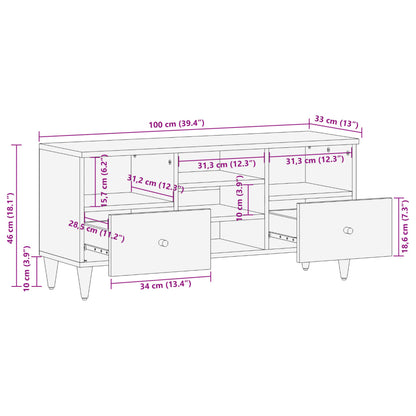 TV-benk 100x33x46 cm heltre mango