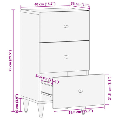 Kommode 40x33x75 cm heltre mango