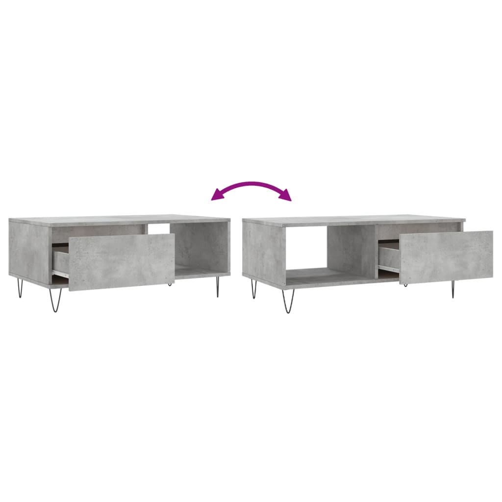 Salongbord Sofabord Betonggrå 90x50x36,5 cm