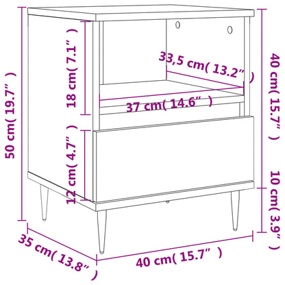 Nattbord Sengbord betonggrå 40x35x50 cm konstruert tre