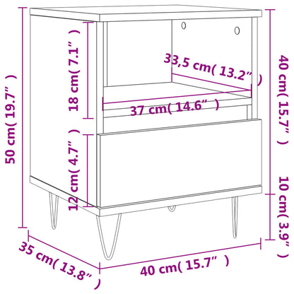 Nattbord Sengbord svart 40x35x50 cm konstruert tre