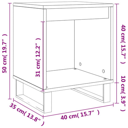 Nattbord Sengbord røkt eik 40x35x50 cm konstruert tre