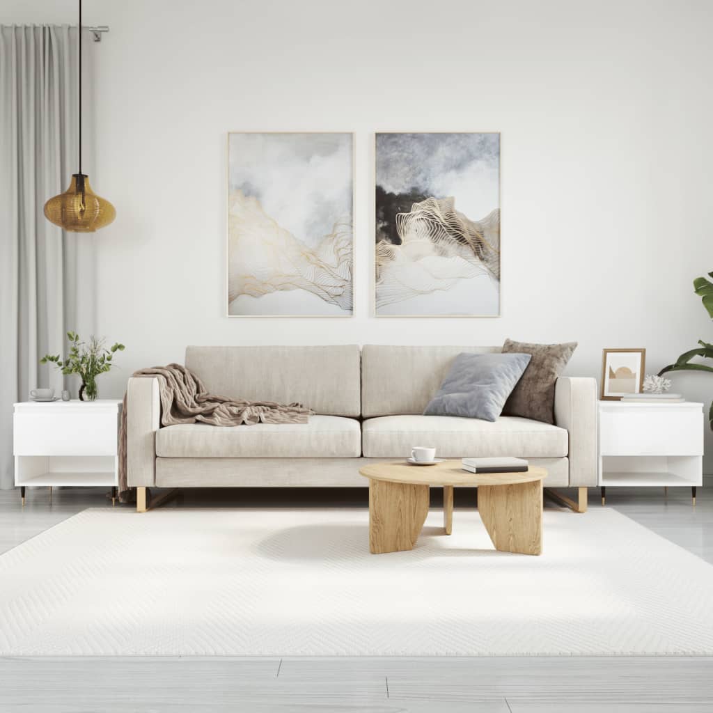 Sidebord Høyglans Hvit 2 stk Høyglans Hvit 50x46x50 cm