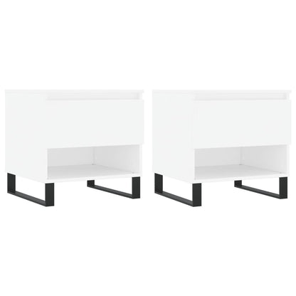 Sidebord Hvit. 2 stk 50x46x50 cm