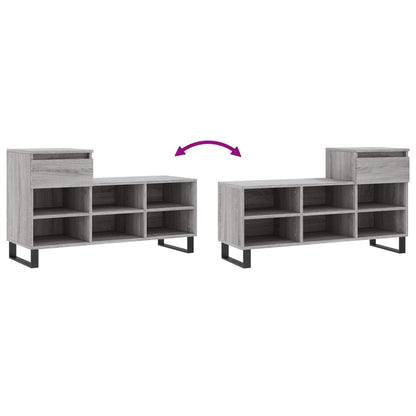 Skoskap Skohylle Skobenk Sonoma Grå 102x36x60 cm