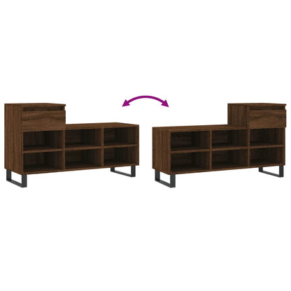 Skoskap Skohylle Skobenk Brun Eik 102x36x60 cm