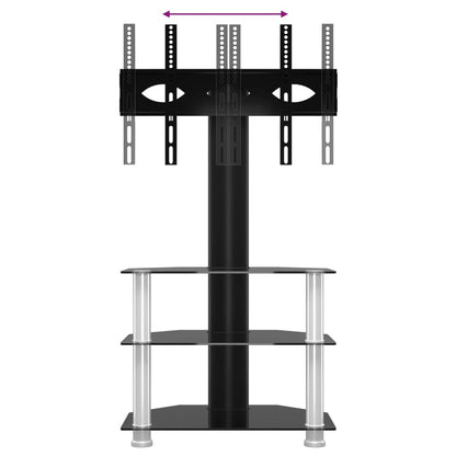 TV-benk hjørne 3-lags for 32-70 tommer svart og sølv
