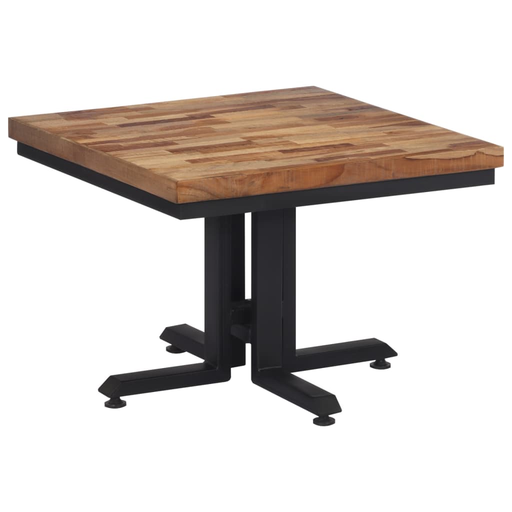 Barbord kafebord Bistrobord rundt 55x55x40 cm gjenvunnet heltre teak