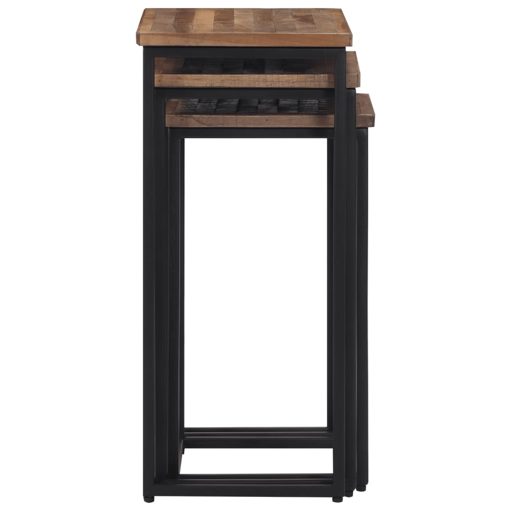 Salongbord Sofabord Tre 3 stk heltre teak