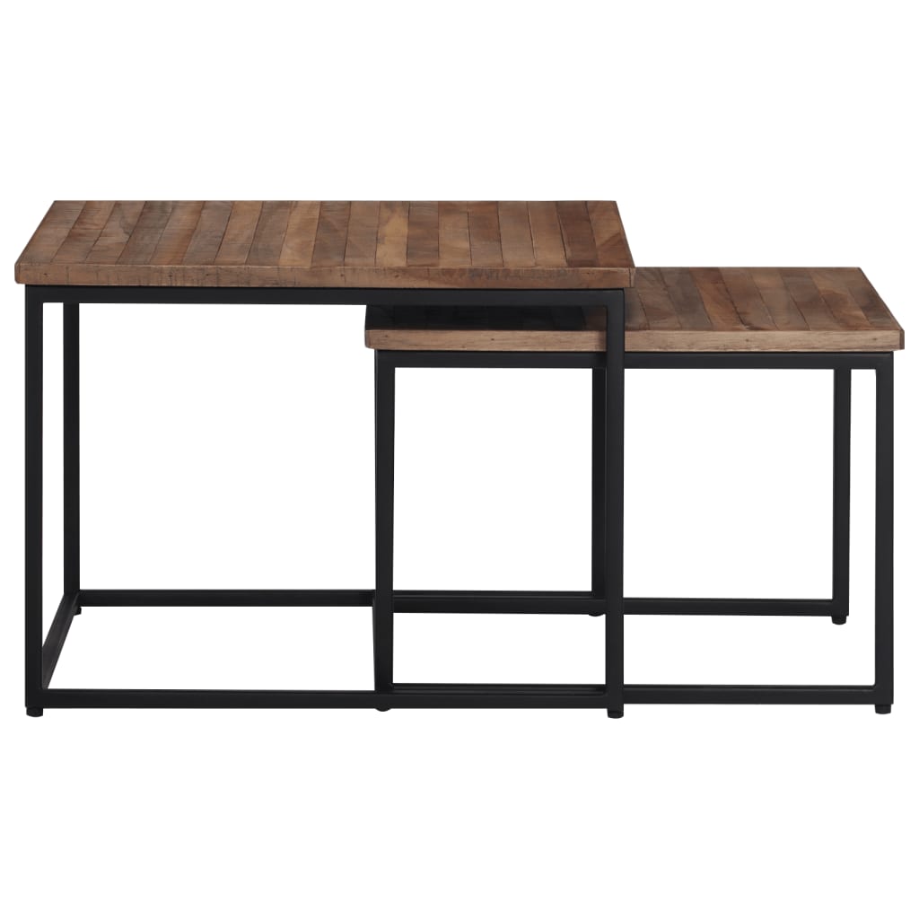 Salongbord Sofabord Tre 2 stk heltre teak