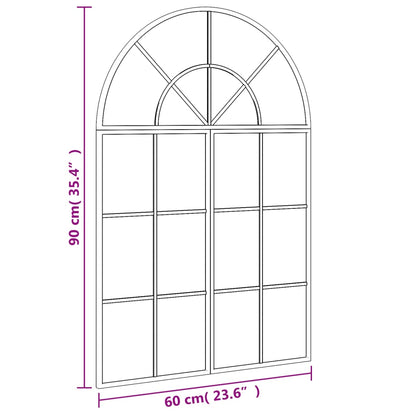 Veggspeil svart 60x90 cm buet jern