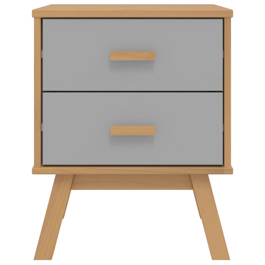 Nattbord Sengbord Grå OLDEN Brun heltre furu