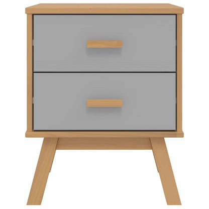 Nattbord Sengbord Grå OLDEN Brun heltre furu