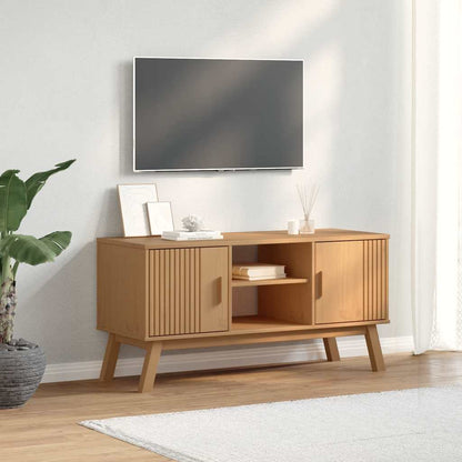 TV-Møbel Brun TV-benk OLDEN 114x43x57 cm heltre furu