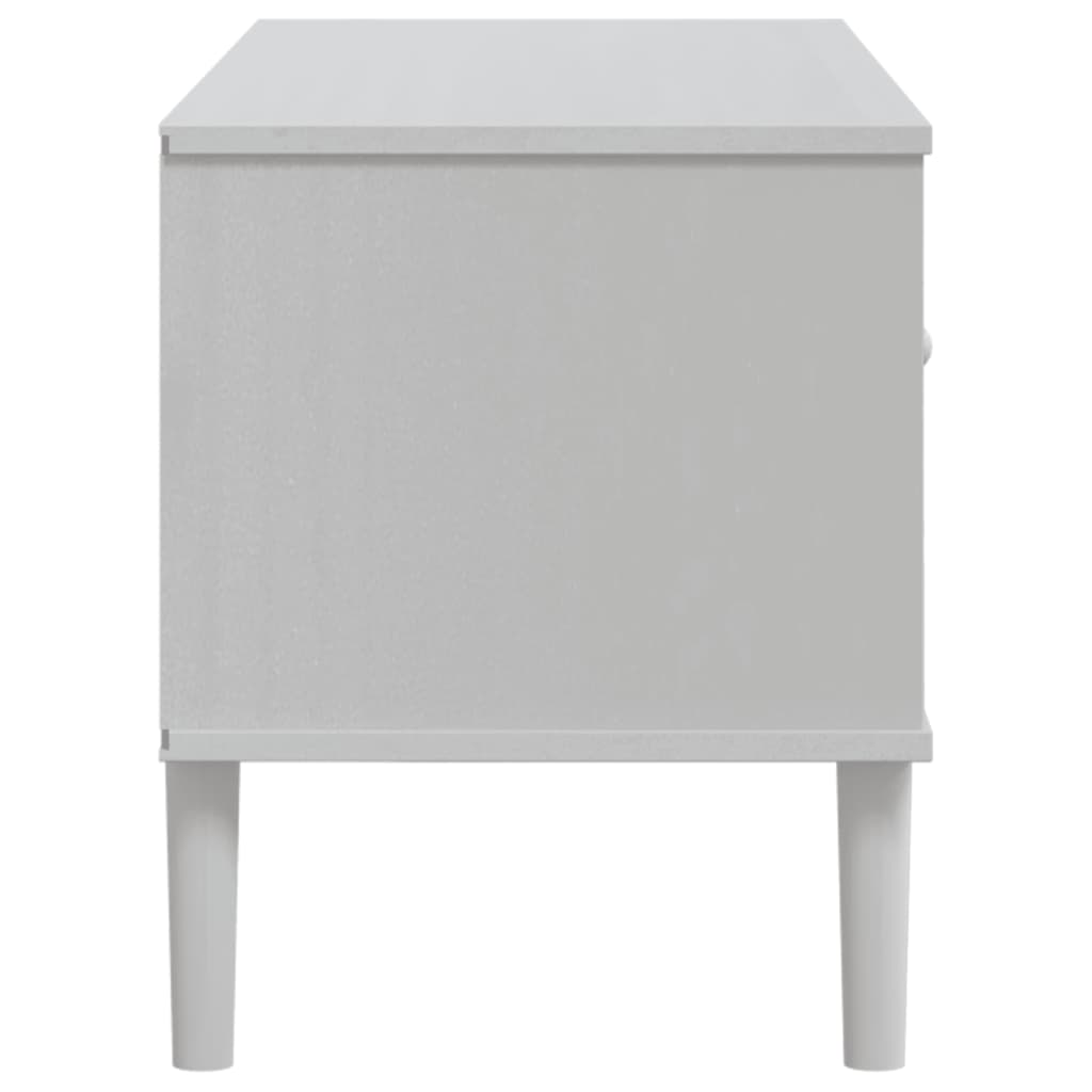 TV-Møbel Hvit TV-benk SENJA rotting-utseende 106x40x49cm cm heltre furu