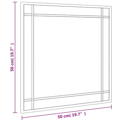 Veggspeil svart 50x50 cm rektangel jern