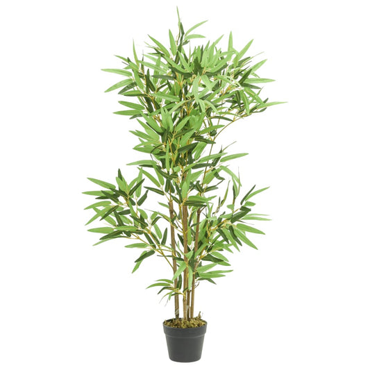 Kunstige planter blomster bambustre 552 blader 120 cm grønn