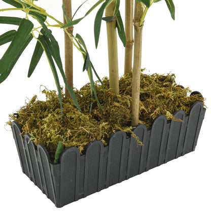 Kunstige planter blomster bambustre 368 blader 80 cm grønn