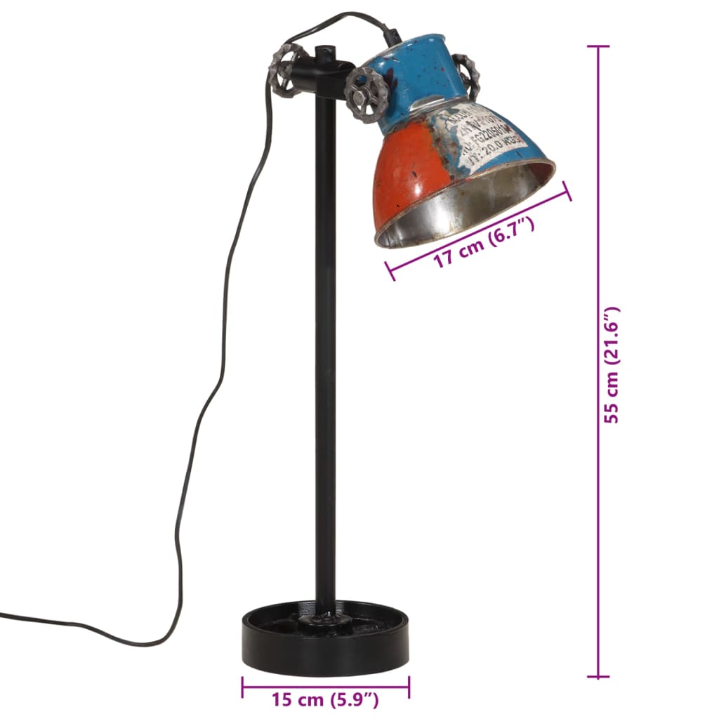 Bordlampe Skrivebordslampe 25 W flerfarget 15x15x55 cm E27