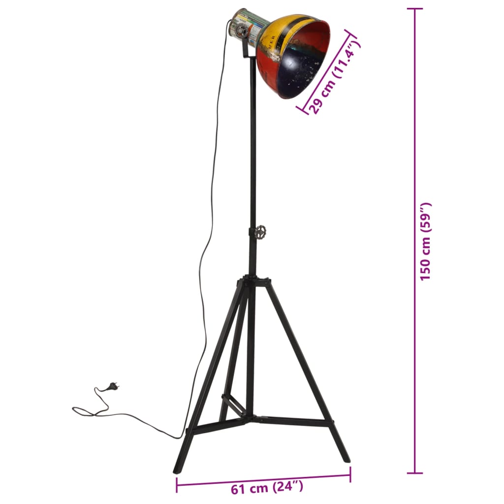 Gulvlampe Stålampe 25 W flerfarget 61x61x90/150 cm E27