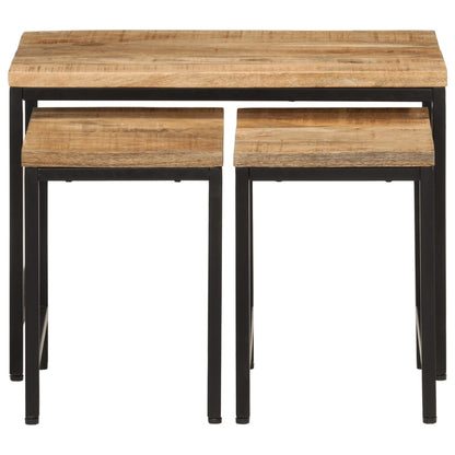 Salongbord Sofabord Tre Heltre Mango Stablebare 3 stk