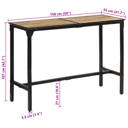 Barbord kafebord Bistrobord 150x55x107 cm grovt heltre mangotre