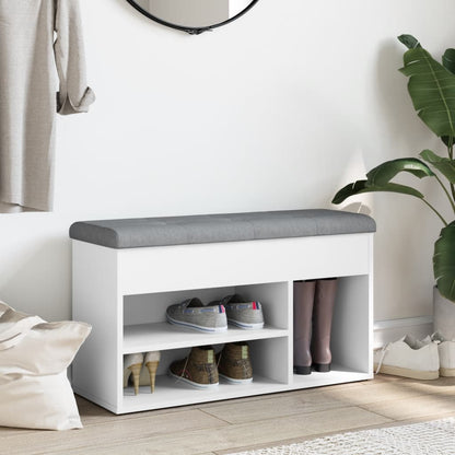 Skoskap Skohylle Skobenk Hvit 82x32x45,5 cm