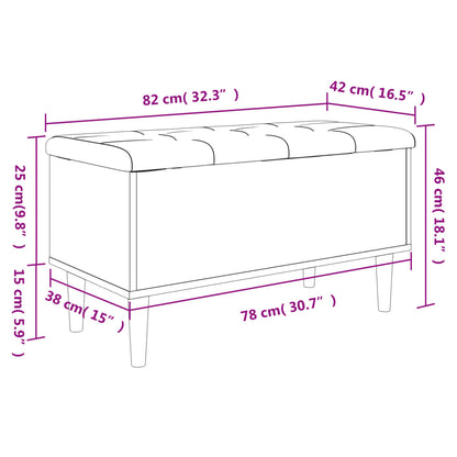 Oppbevaringsbenk hvit 82x42x46 cm konstruert tre