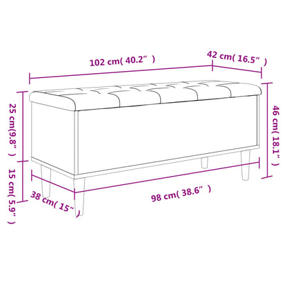 Oppbevaringsbenk hvit 102x42x46 cm konstruert tre