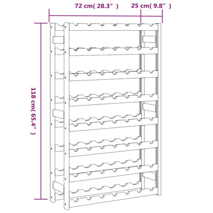 Vinstativ for 56 flasker grå heltre furu