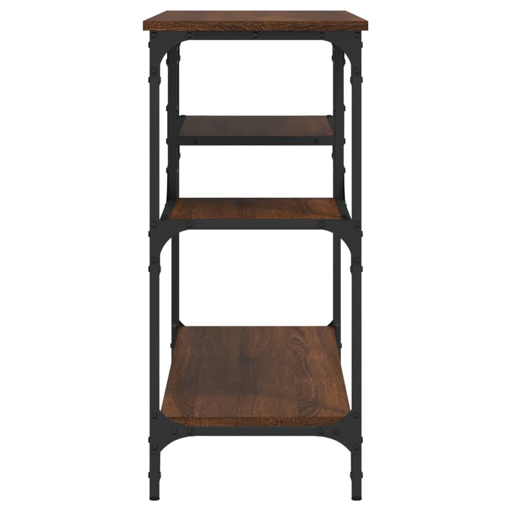 Avlastningsbord Konsollbord Brun Eik med hyller 100x35x75 cm