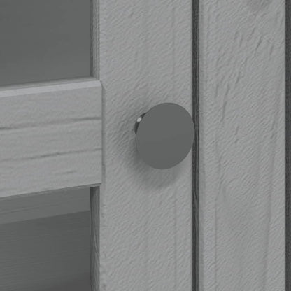 Vitrineskap BODO Grå 80x40x172 cm heltre furu