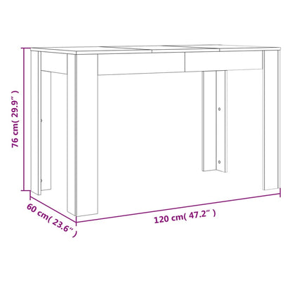 Spisebord Kjøkkenbord brun eik 120x60x76 cm konstruert tre