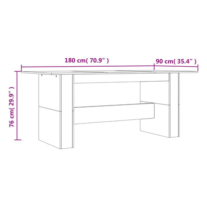 Spisebord Kjøkkenbord brun eik 180x90x76 cm konstruert tre