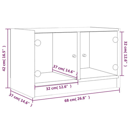 TV-benk med dør svart 68x37x42 cm