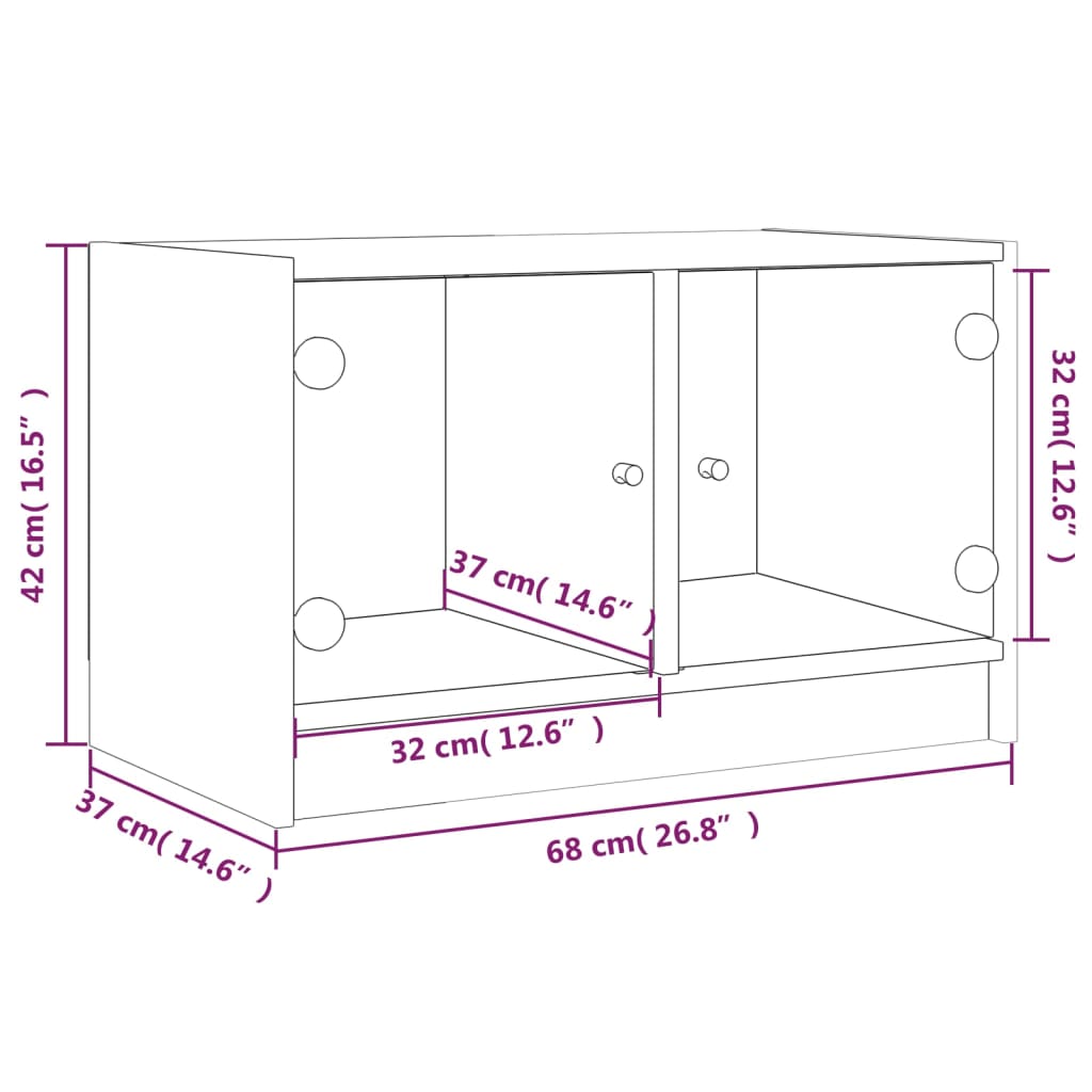 TV-benk med dør sonoma eik 68x37x42 cm