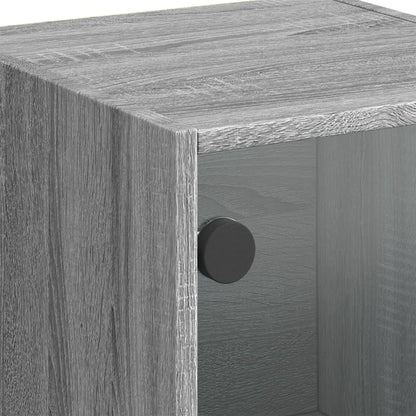 Skap Sonoma Grå med glassdører 35x37x109 cm