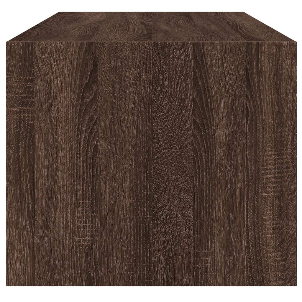 Salongbord Sofabord Brun Eik med glassdører 102x50x42 cm