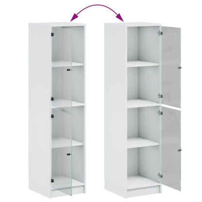 Skap Hvit med glassdører 35x37x142 cm