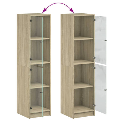 Skap Sonoma Eik med glassdører 35x37x142 cm