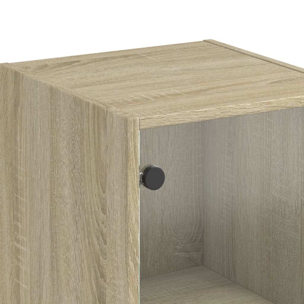 Skap Sonoma Eik med glassdører 35x37x142 cm