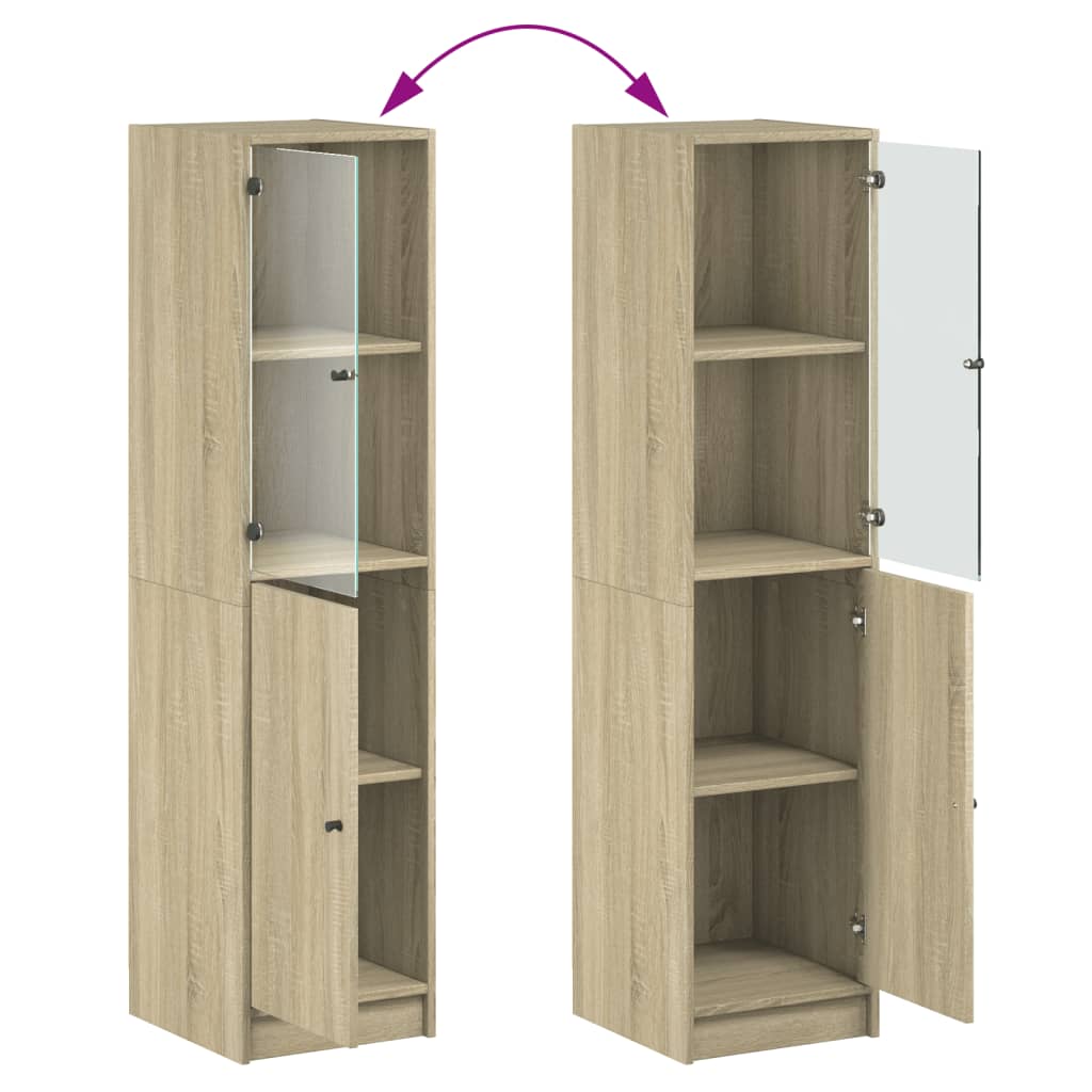 Skap Sonoma Eik med glassdører 35x37x142 cm