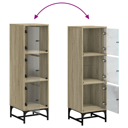 Skap Sonoma Eik med glassdører 35x37x120 cm