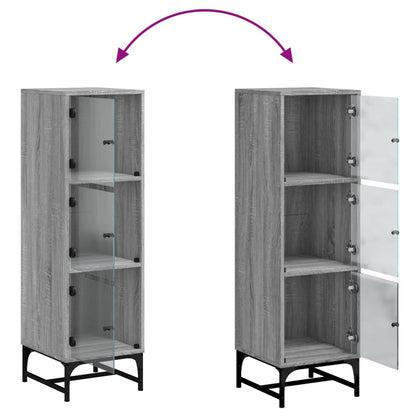 Skap Sonoma Grå med glassdører 35x37x120 cm