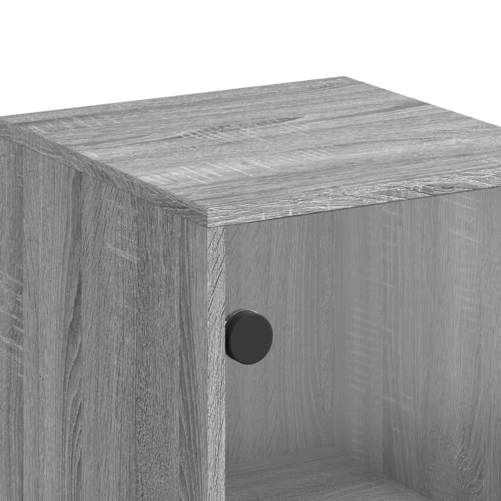 Skap Sonoma Grå med glassdører 35x37x120 cm