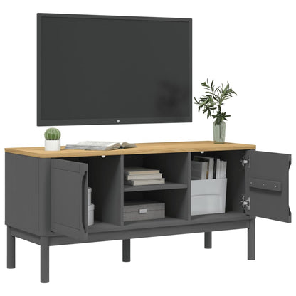 TV-benk FLORO grå 114x43x55 cm heltre furu