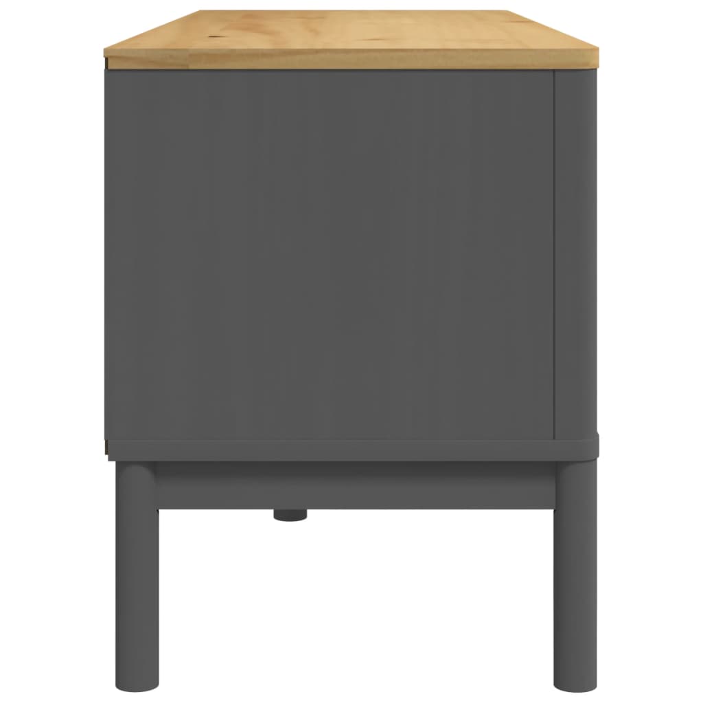 TV-benk FLORO grå 114x43x55 cm heltre furu